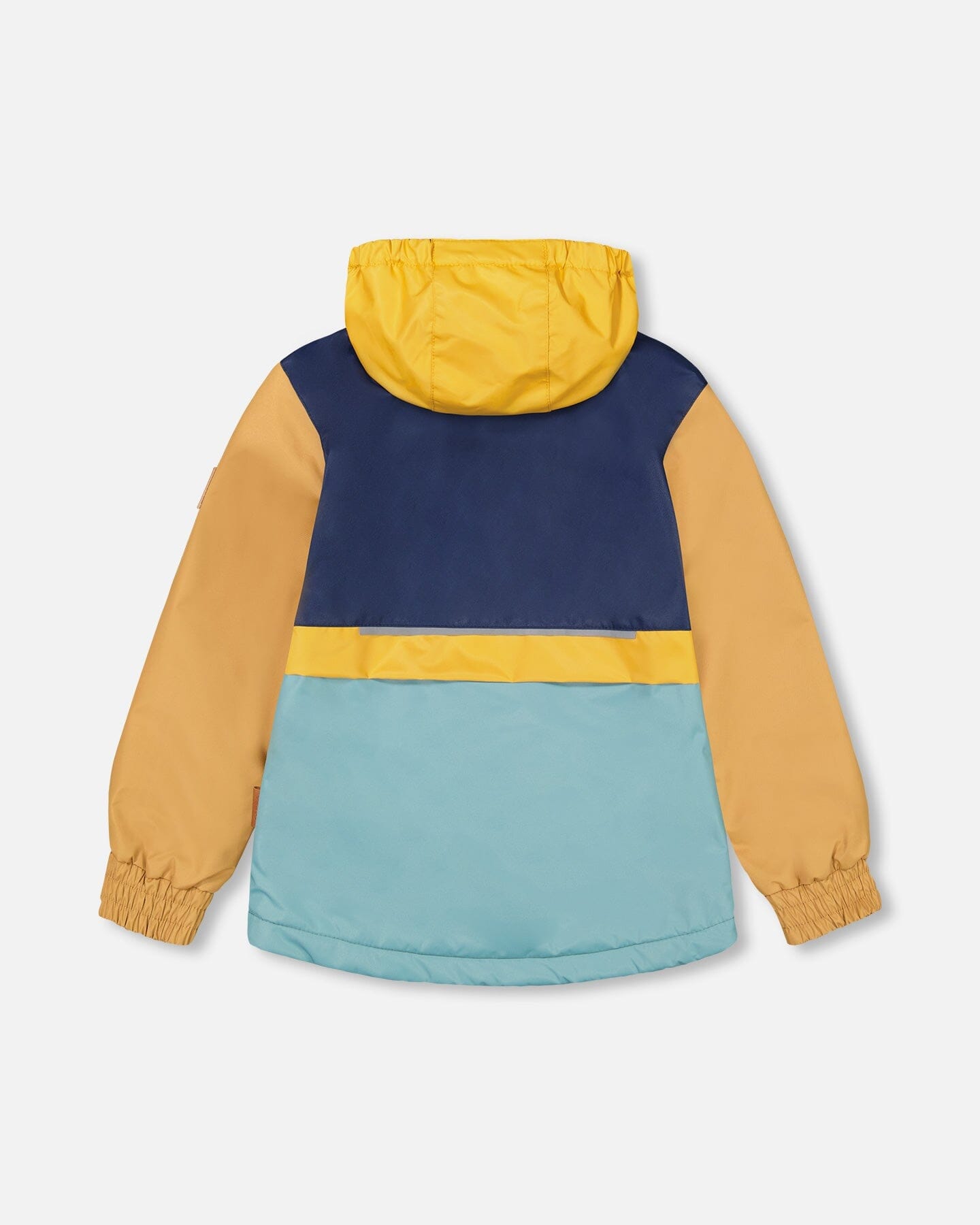 Two Piece Hooded Coat And Pant Mid-Season Set Colorblock Navy, Blue And Yellow - F30W54_479