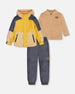 3 In 1 Mid Season Set Colorblock Yellow, Beige And Gray - F30W55_493