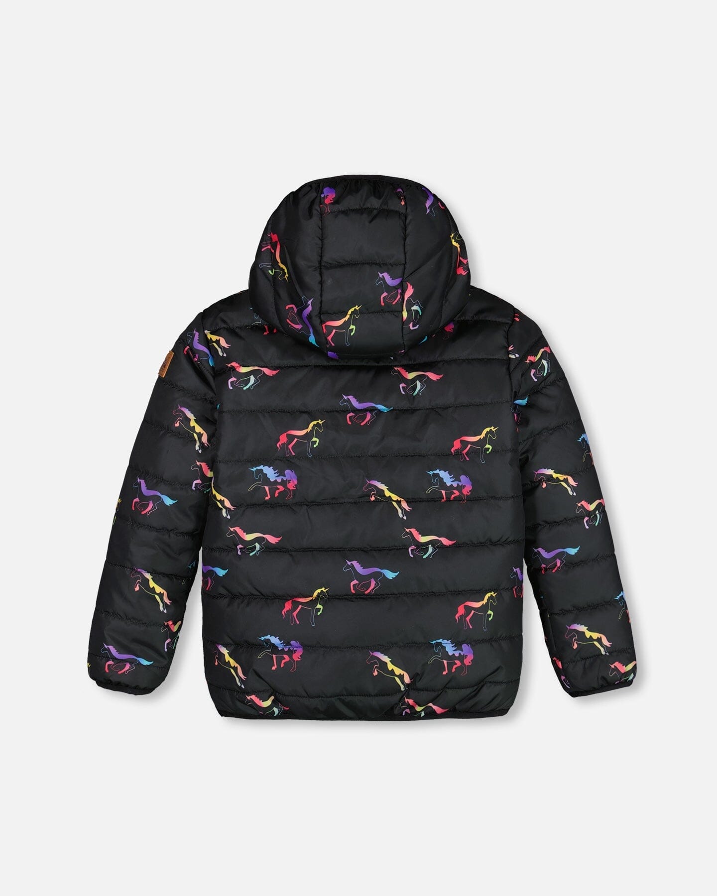 Quilted Mid-Season Jacket Black Printed Multicolor Unicorns - F30W57_009