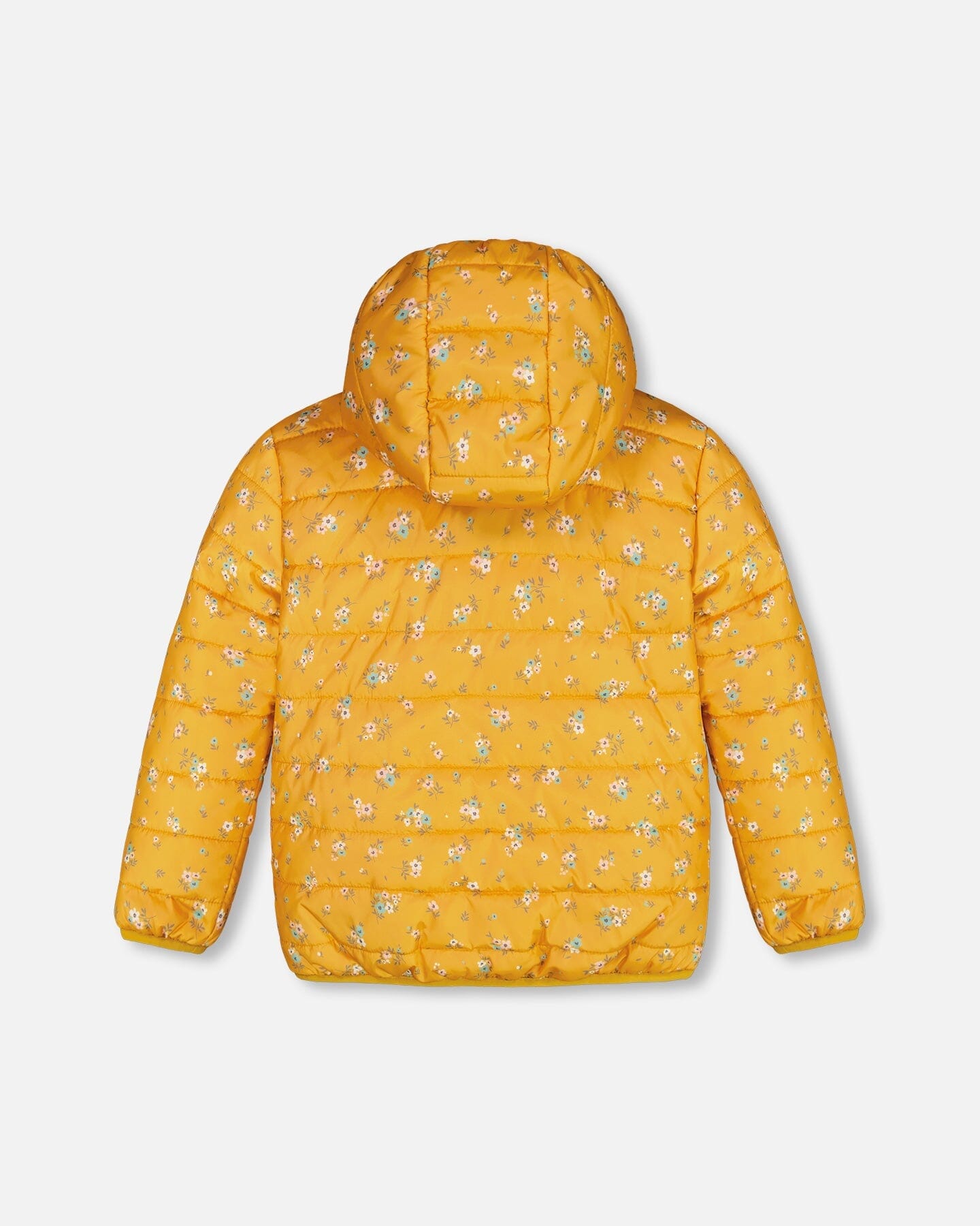 Quilted Mid-Season Jacket Yellow Little Flowers Print - F30W57_012