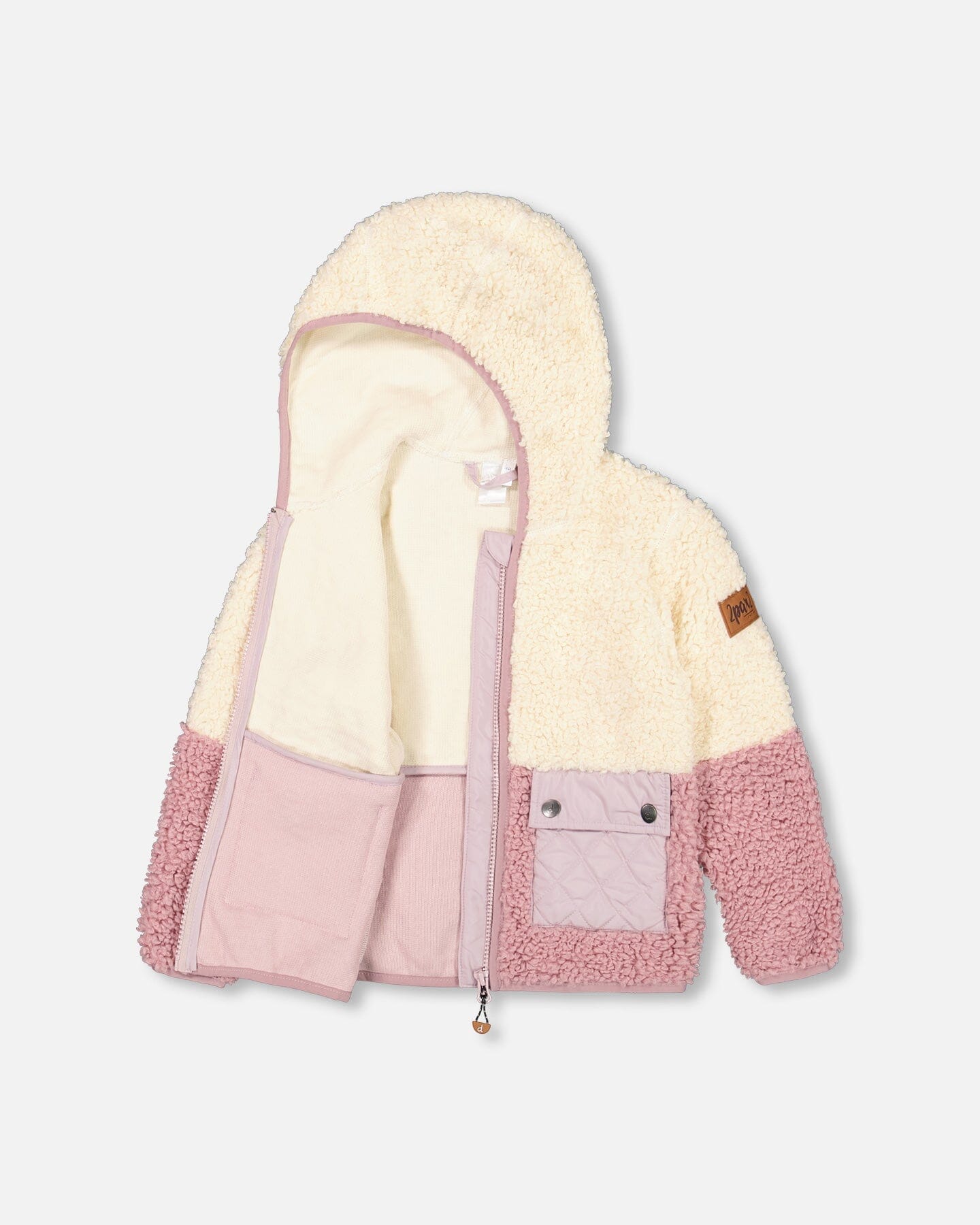 Sherpa Vest Off White And Silver Pink - F30W59_177