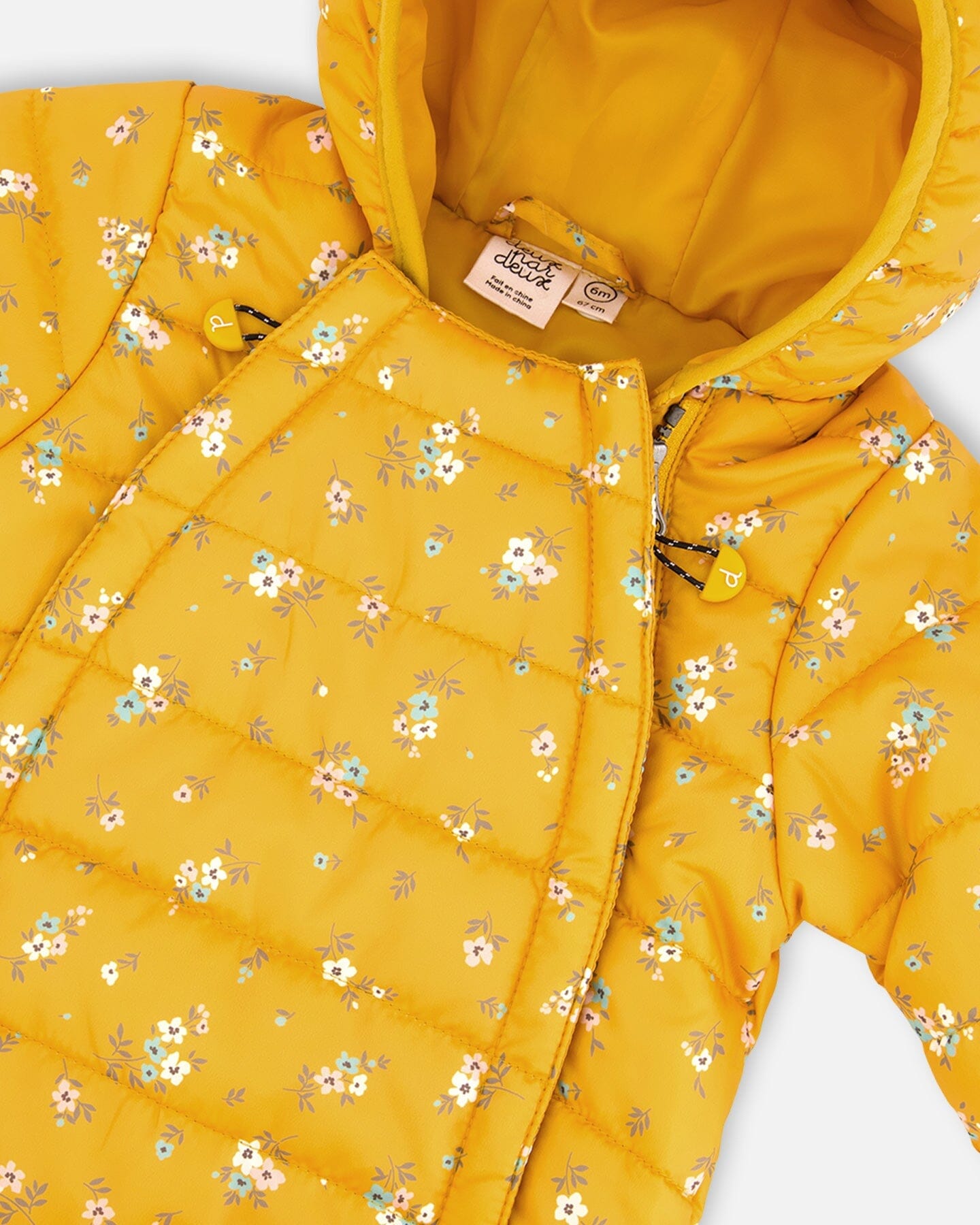 Baby Mid-Season Quilted One Piece Jaune Little Flowers Print - F30W66_012