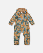 Baby Mid-Season Quilted One Piece Beige Printed Camo Dinos