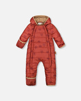 Baby Mid-Season Quilted One Piece Printed Dogs Rust