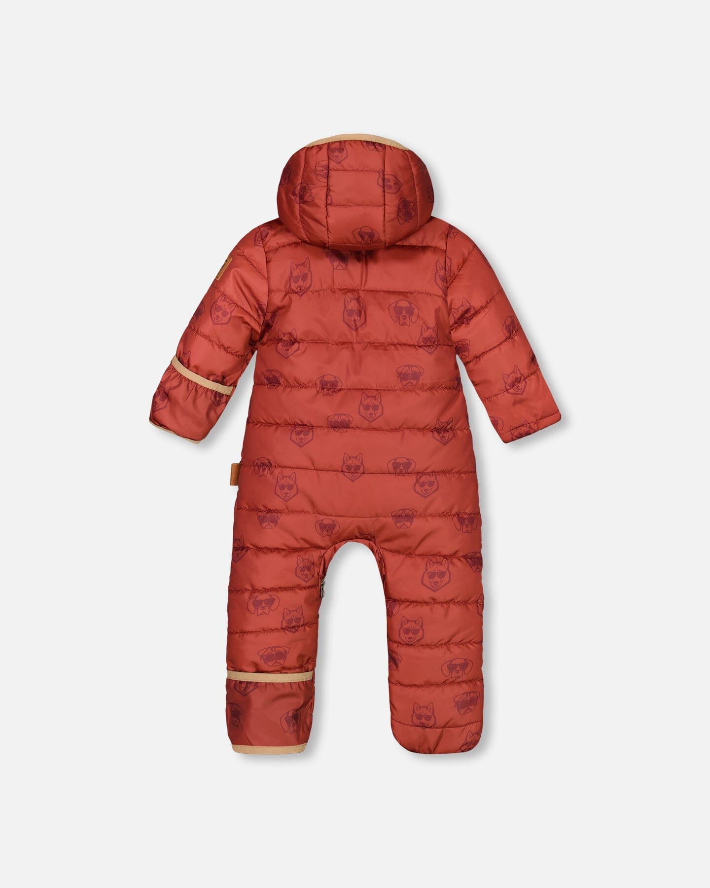 Baby Mid-Season Quilted One Piece Printed Dogs Rust - F30W66_023