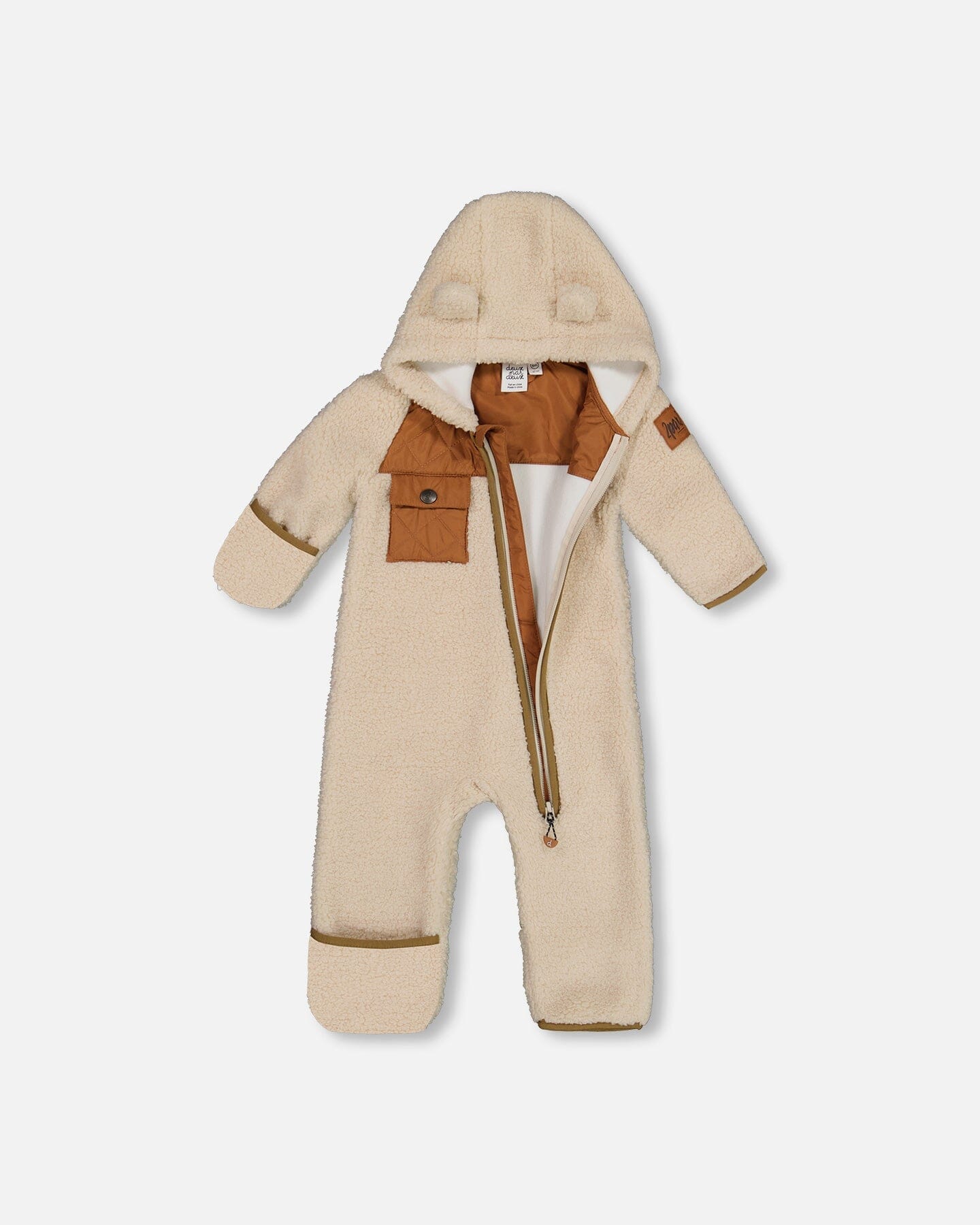 Baby Sherpa One Piece Off White And Beige - F30W67_109