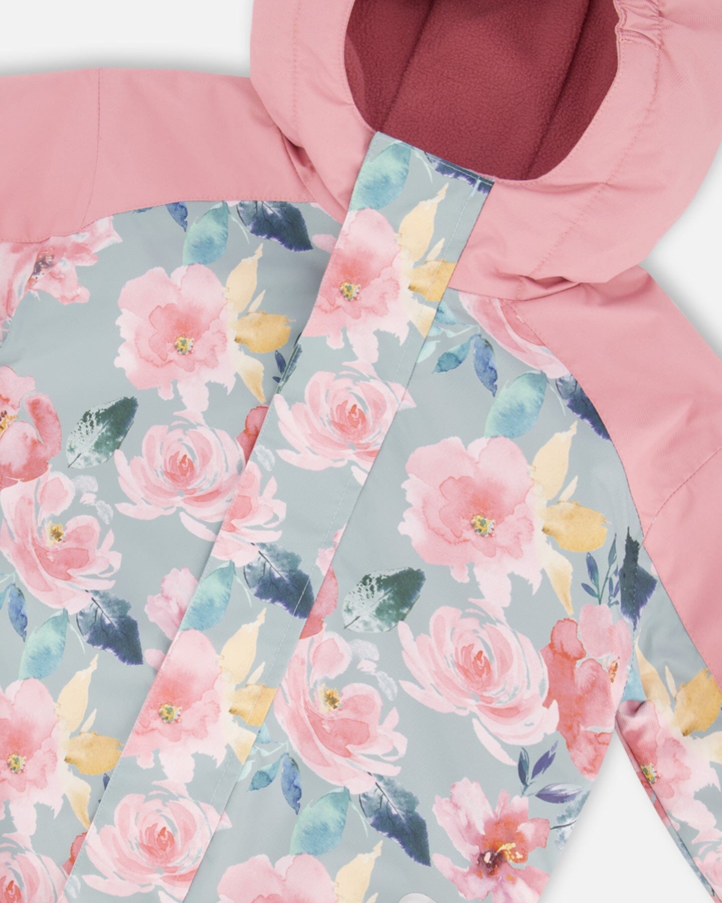 One Piece Outerwear Suit Printed Watercolor Roses - F30W70_003