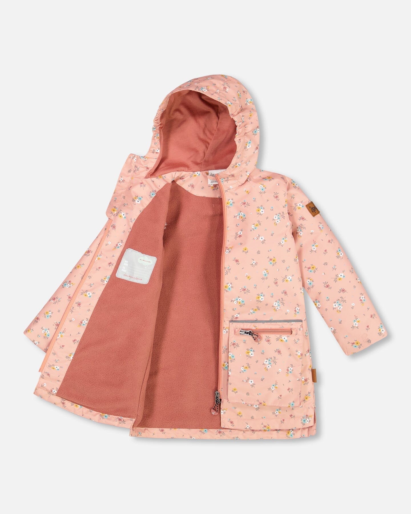Printed Coat And Hat Set Pink Little Flowers Print - F30W97_011
