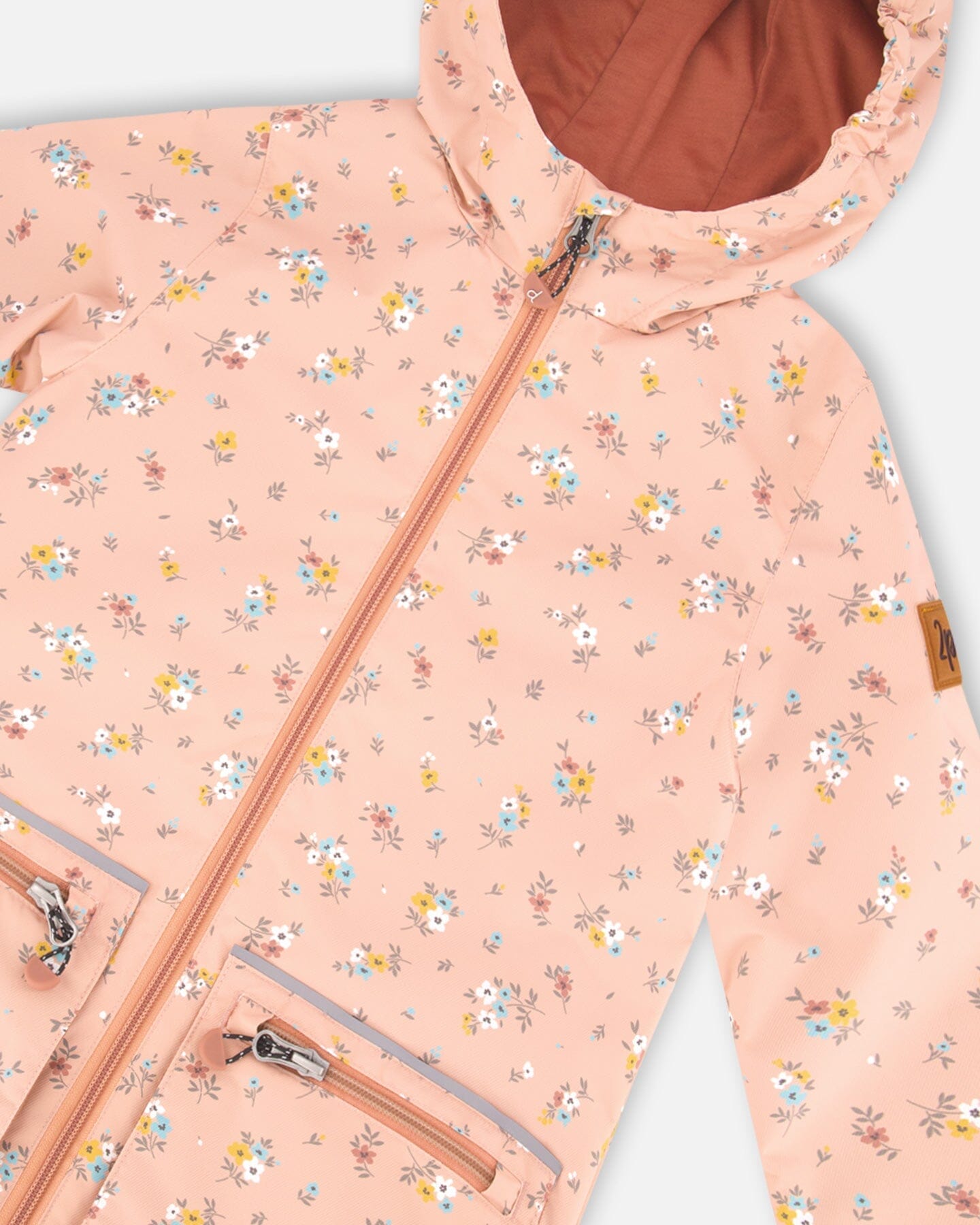 Printed Coat And Hat Set Pink Little Flowers Print - F30W97_011