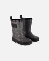 Rain Boots Glittering Black