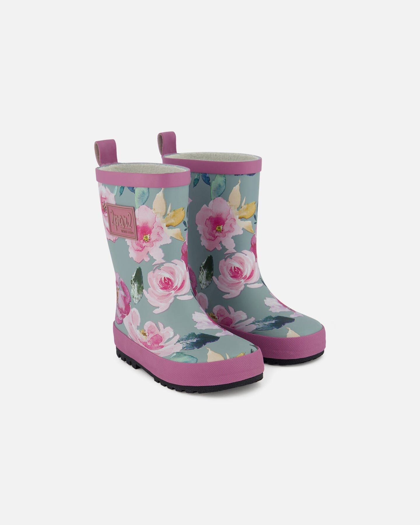 Rain Boots Printed Watercolor Roses - F30WB10_003