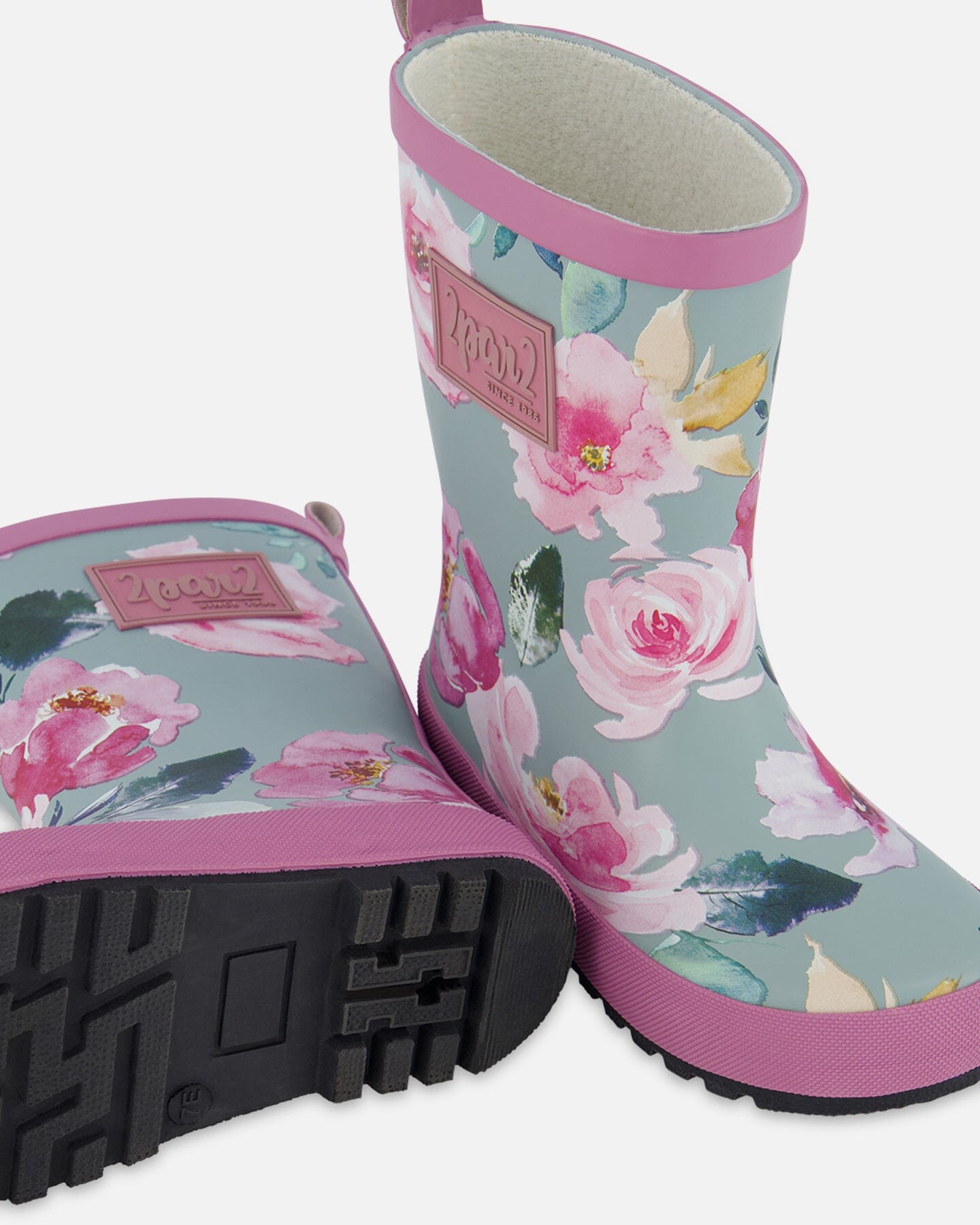 Rain Boots Printed Watercolor Roses Outerwear Deux par Deux 