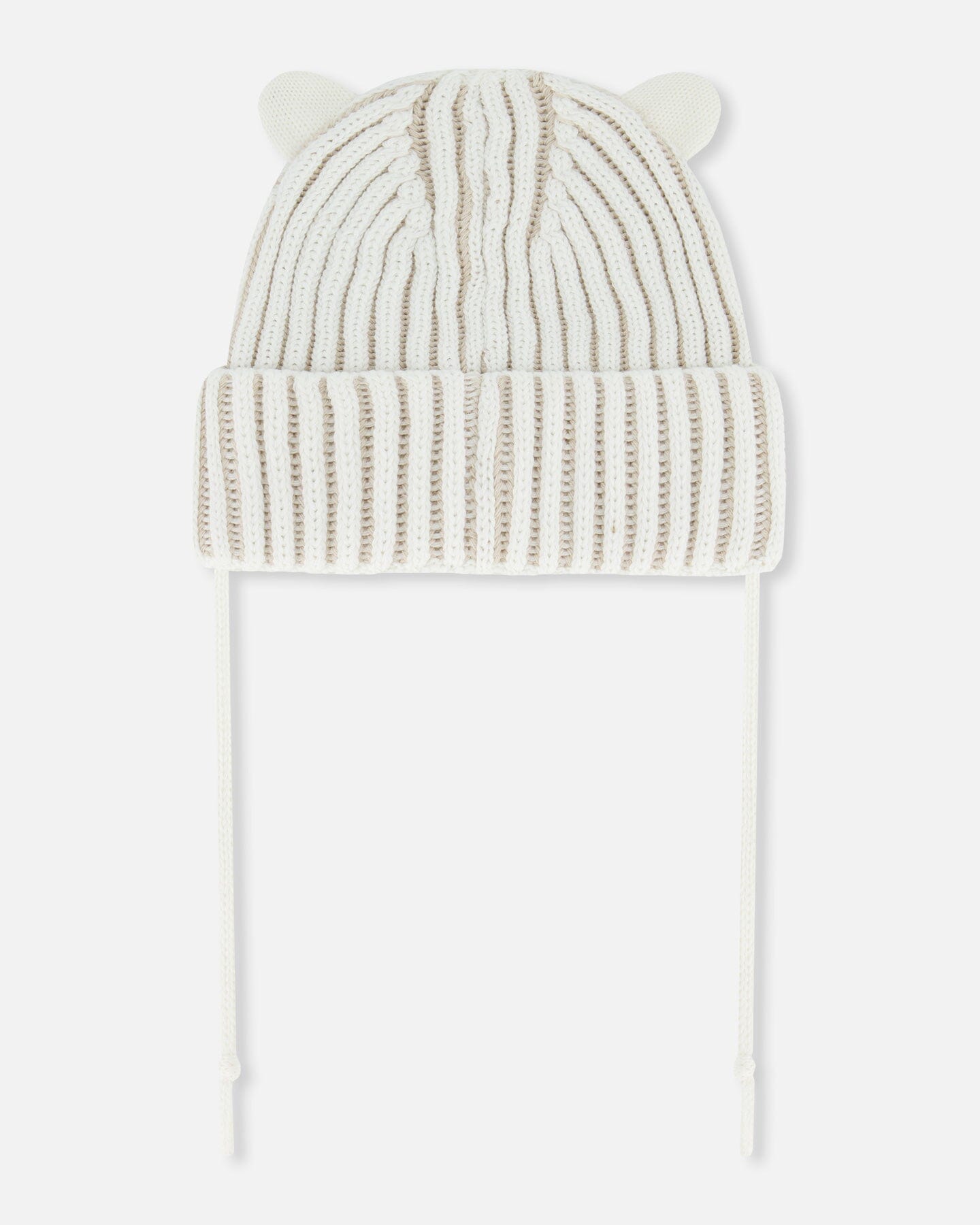 Baby Knit Hat With Ears Off White - F30WT23_106