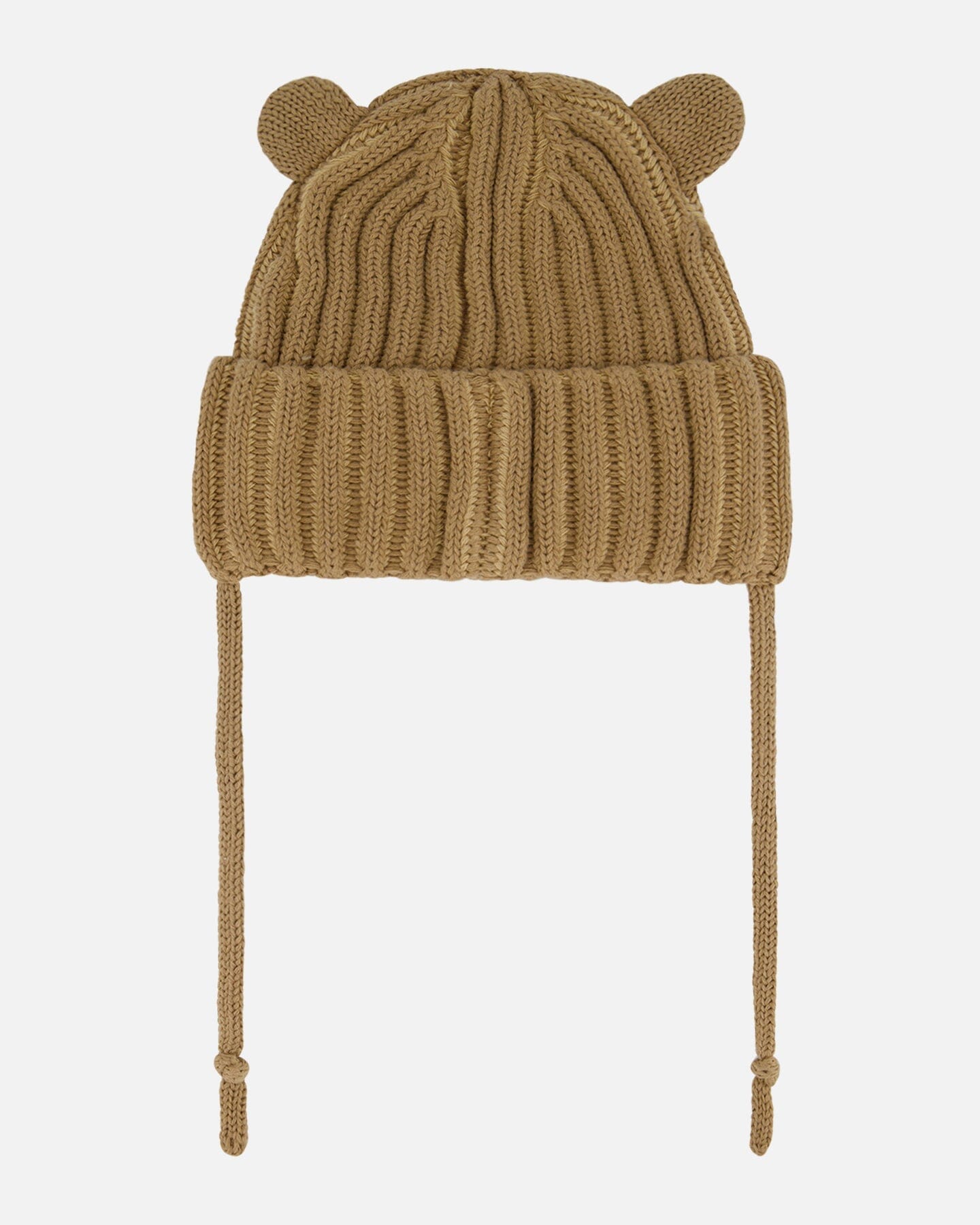 Baby Knit Hat With Ears Pacane Beige - F30WT23_178