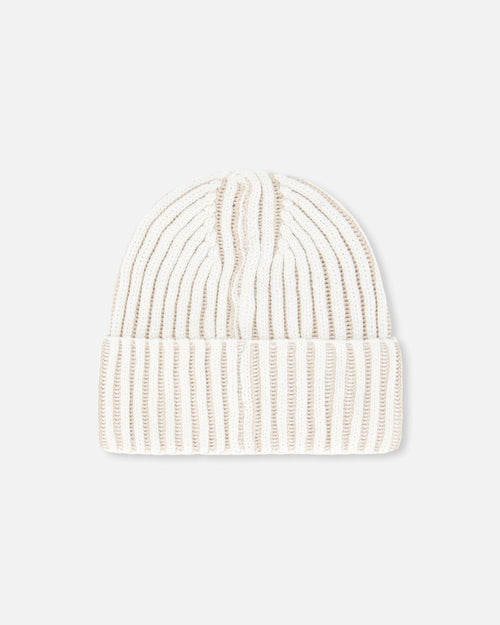 Solid Knit Hat Off White - F30WT24_106