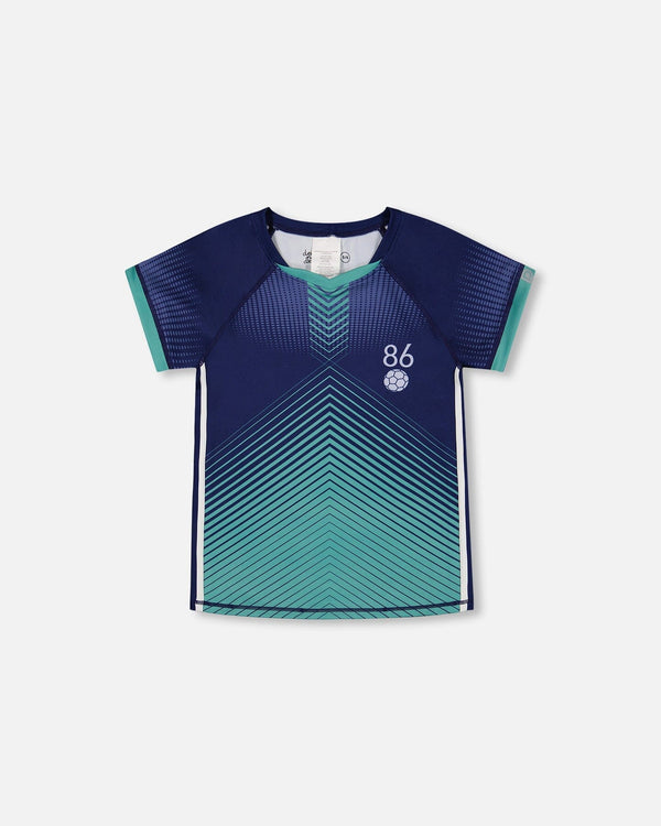 Short Sleeve Athletic Top Blue - F30XB70_466