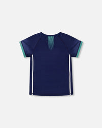 Short Sleeve Athletic Top Blue - F30XB70_466