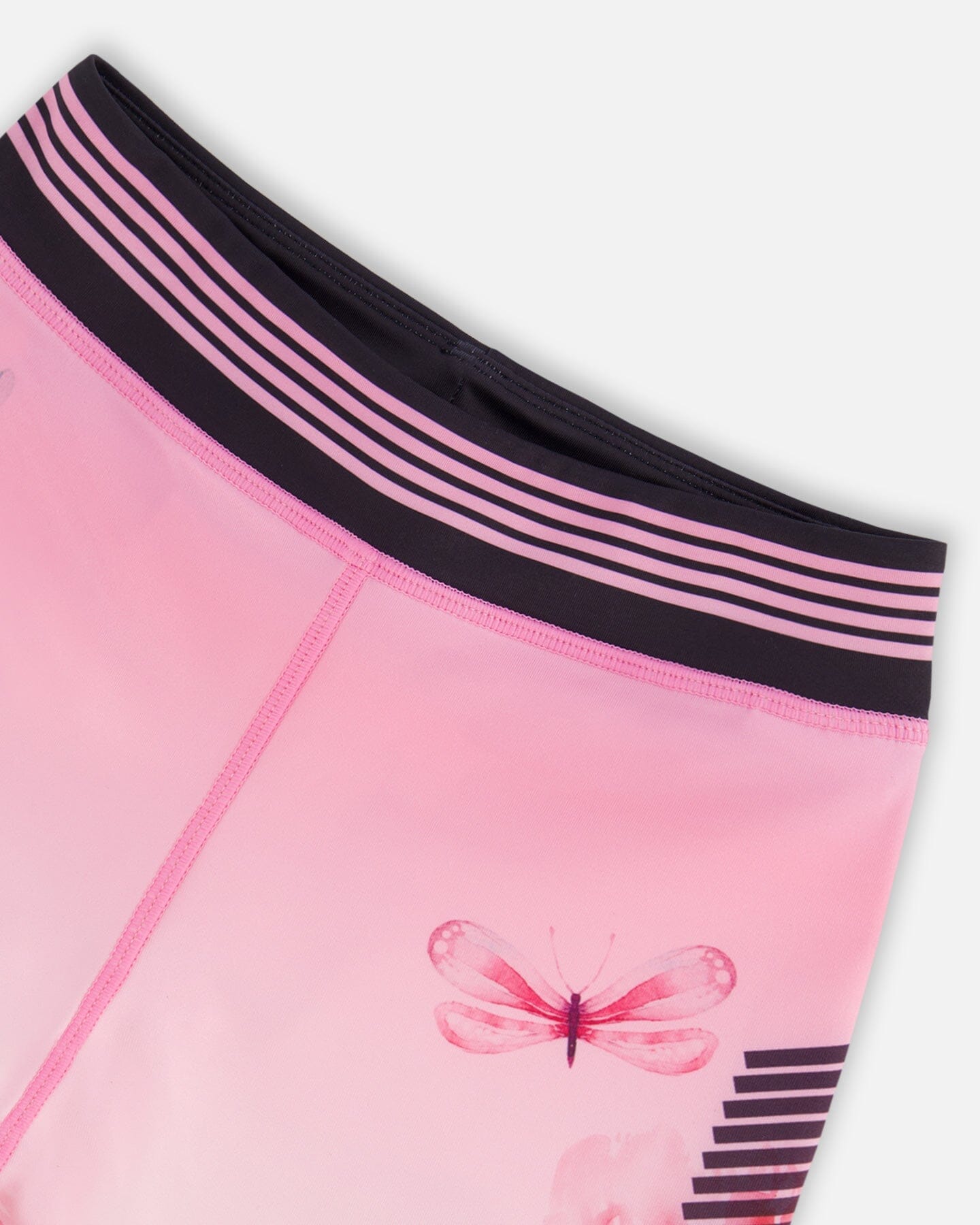 Athletic Biker Shorts Gradient Pink Printed Big Flowers - F30XG26_605