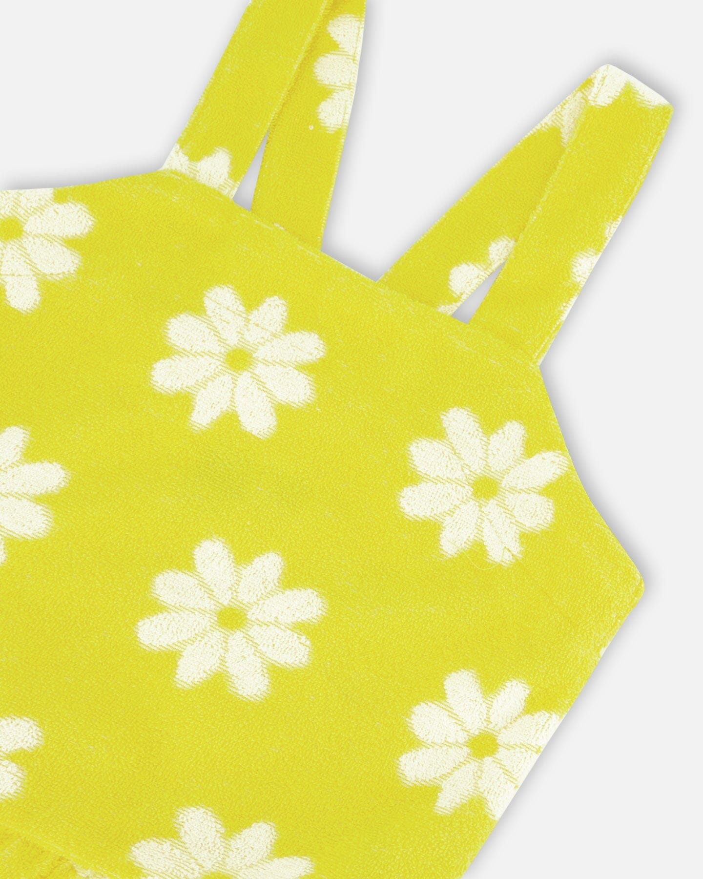 Terry Cloth Tank Top And Short Set Yellow Printed Daisies - F30YG10_215