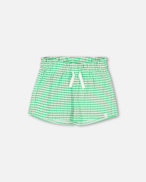 Crinkle Jersey Short Vichy Green - F30YG28_033