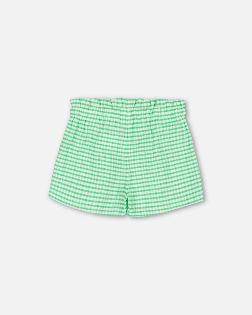 Crinkle Jersey Short Vichy Green - F30YG28_033