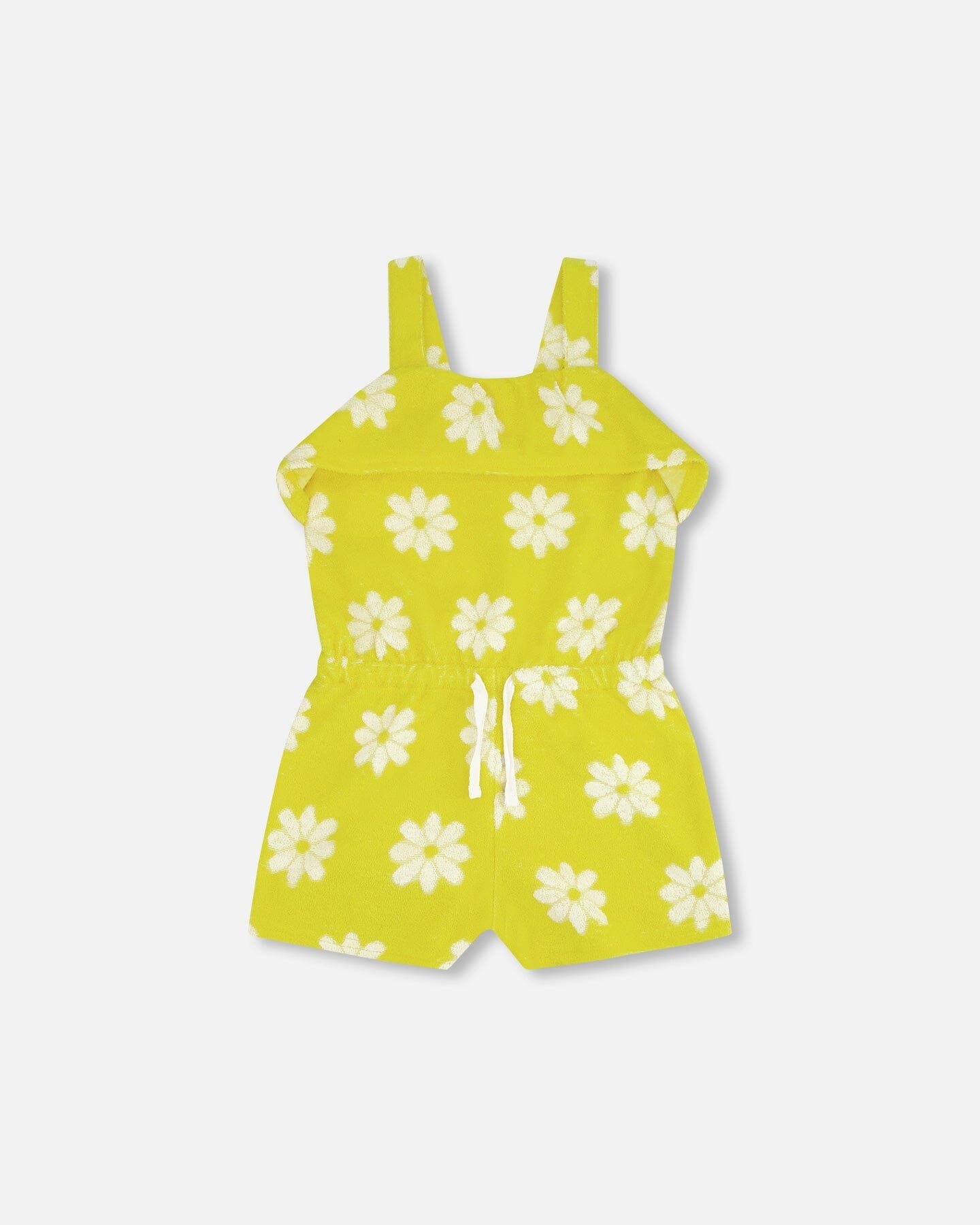 Terry Cloth Jumpsuit Yellow Printed Daisies - F30YG41_215