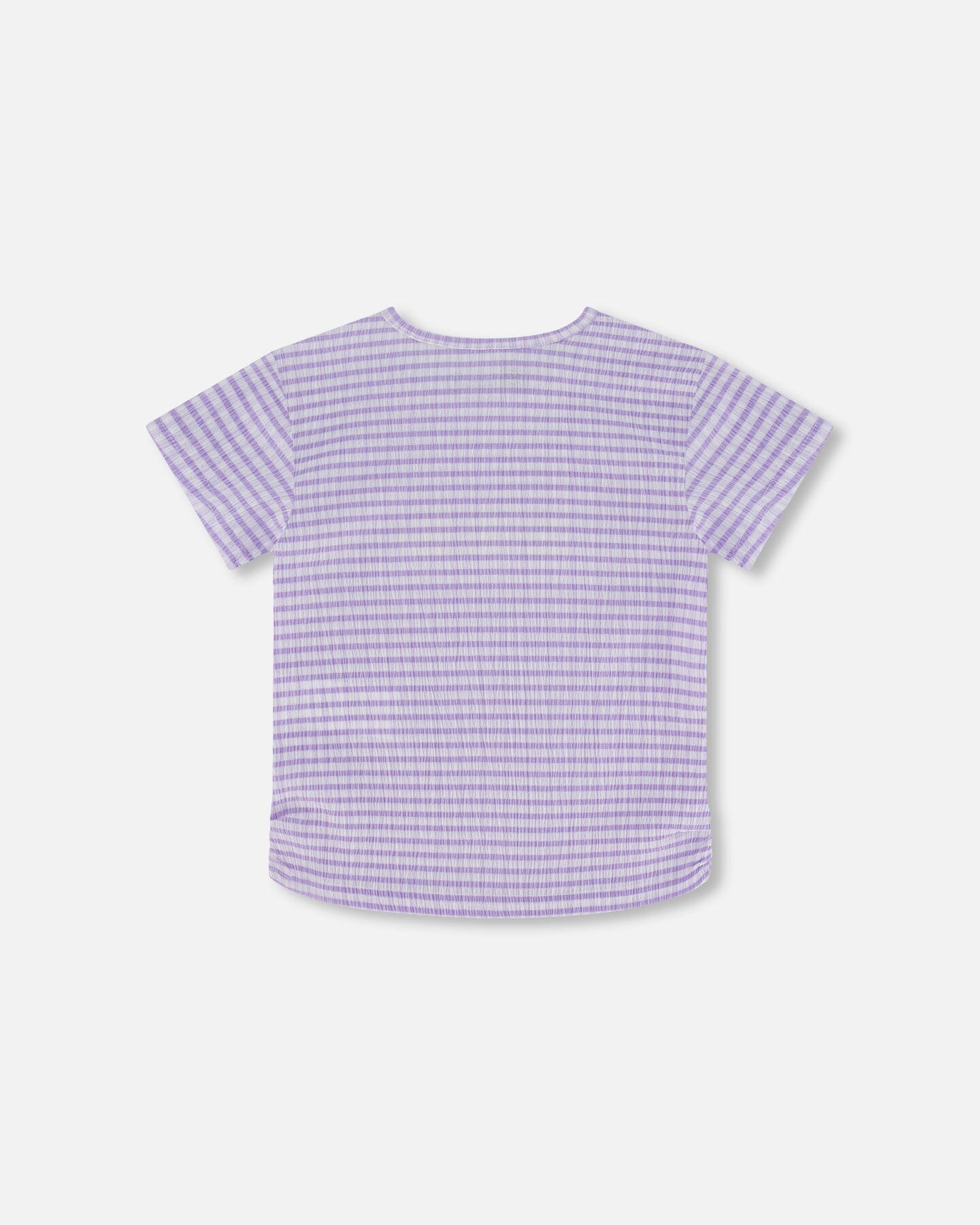 Crinkle Jersey Top With Flower Applique Vichy Lilac - F30YG72_031