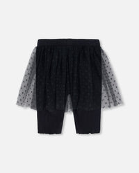 Biker Short With Mesh Skirt Black - F30YG80_999