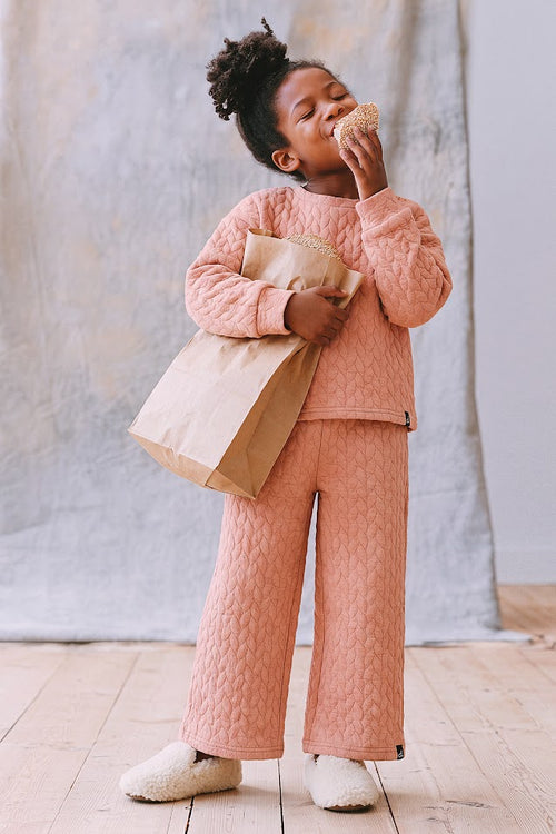 Sweat en jacquard rose