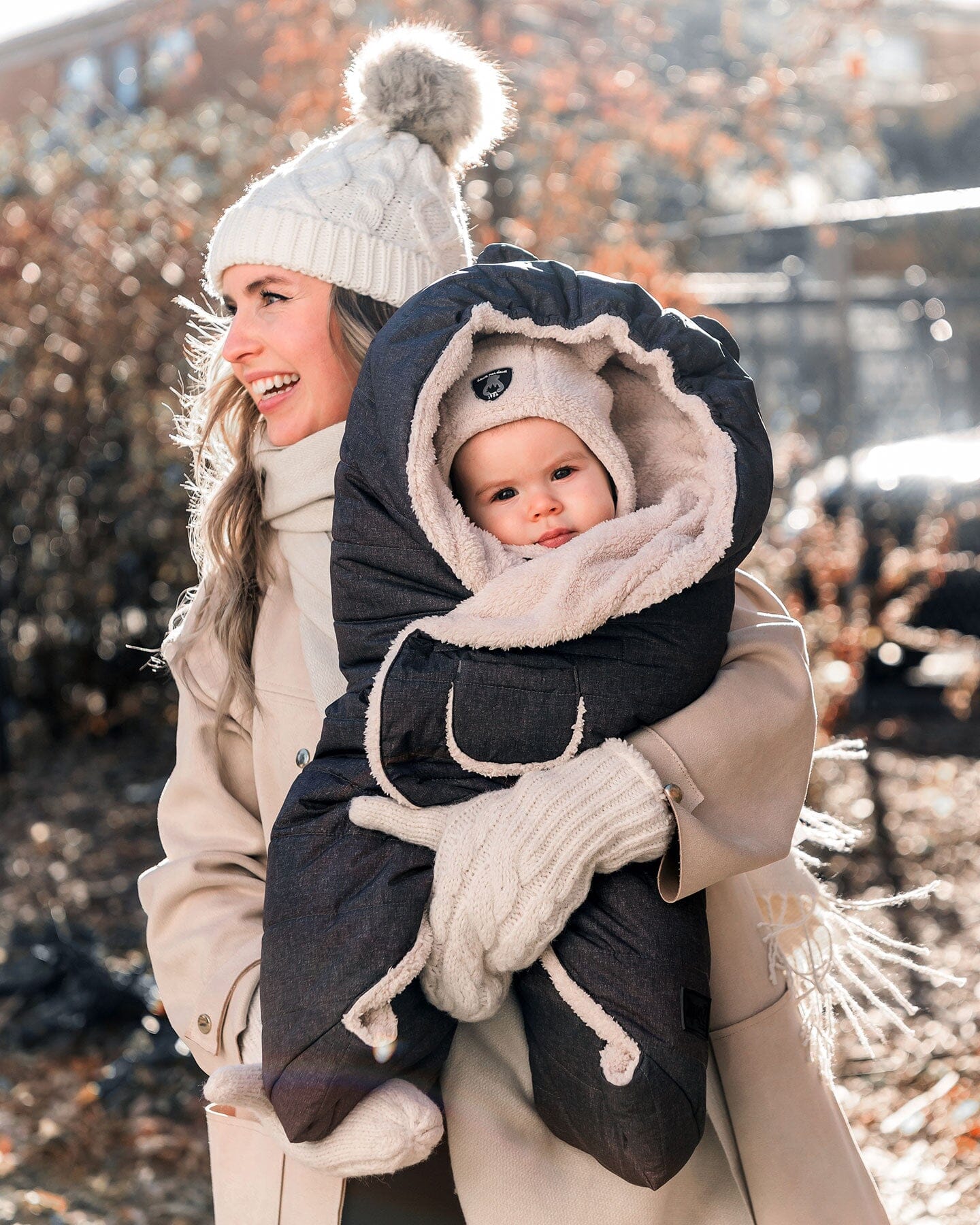 Snuggly Wrap Silver White For Car Seat And Stroller Snowsuits Deux par Deux 