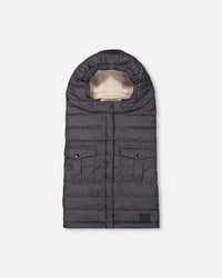 Evolutive Baby Footmuff Textured Gray Snowsuits Deux par Deux 