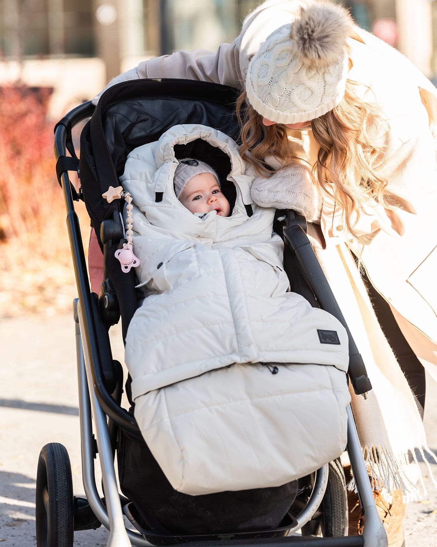 Evolutive Baby Footmuff Silver White Snowsuits Deux par Deux 