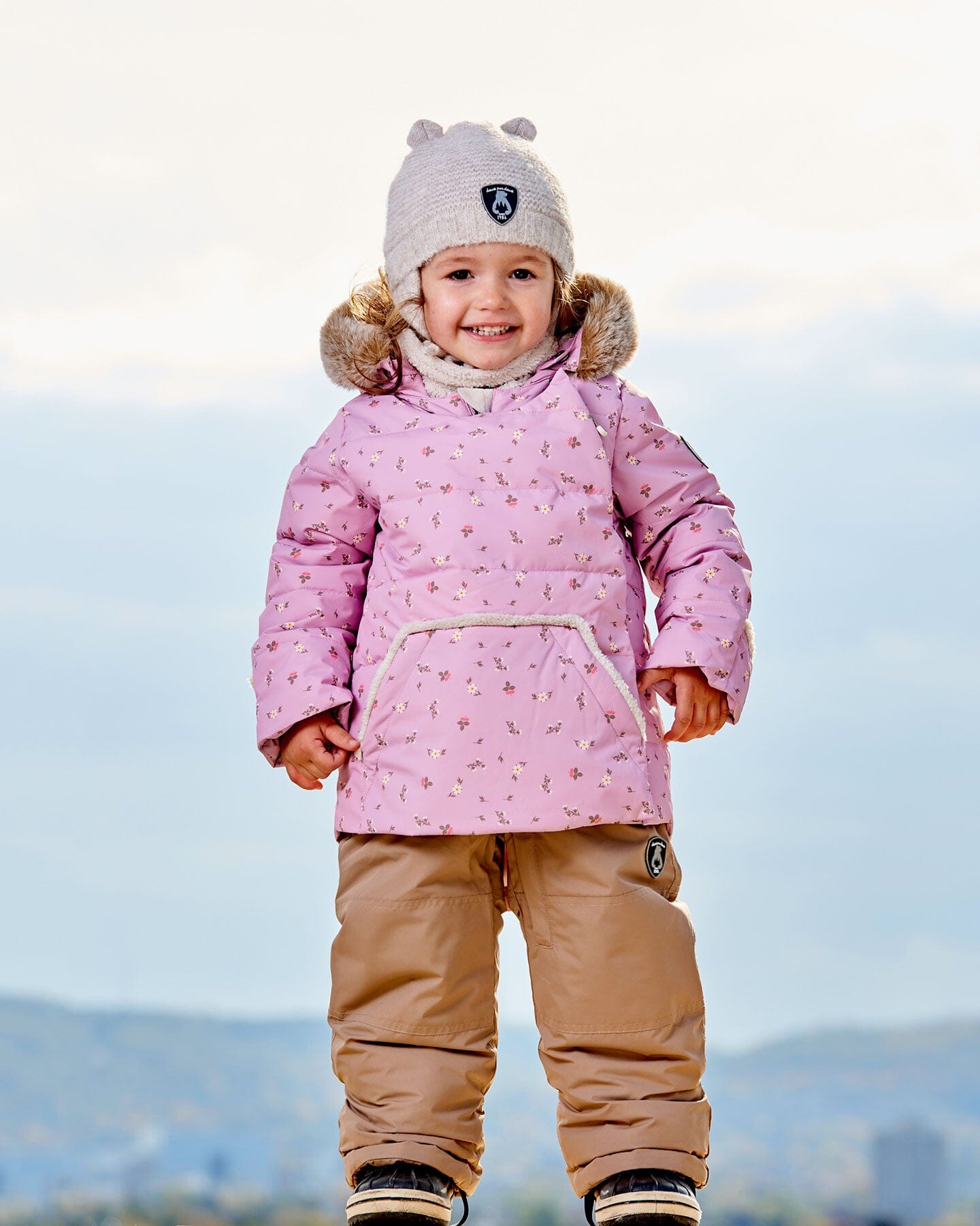 Two Piece Baby Snowsuit Rose Printed Mini Flowers Snowsuits Deux par Deux 