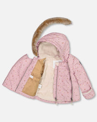 Two Piece Baby Snowsuit Rose Printed Mini Flowers Snowsuits Deux par Deux 