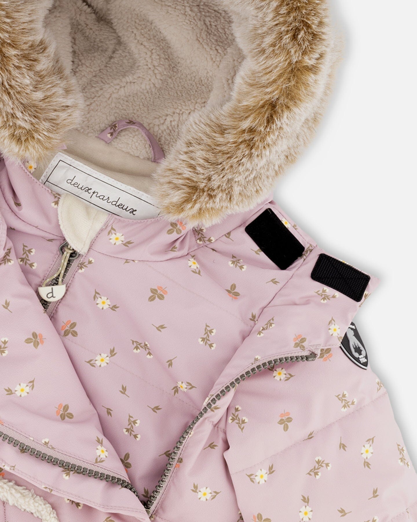 Two Piece Baby Snowsuit Rose Printed Mini Flowers Snowsuits Deux par Deux 