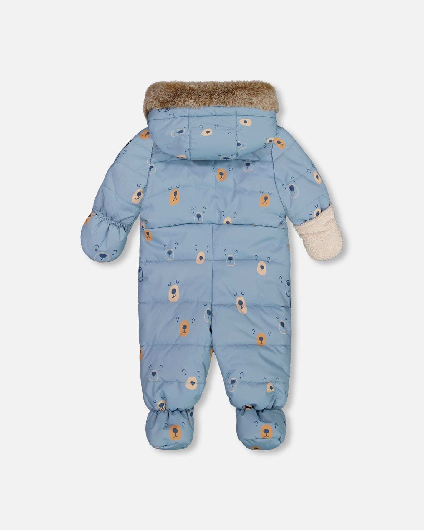 One Piece Baby Snowsuit Blue Bears Designed For Car Seat - G10A601_002