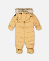 One Piece Baby Bear Face Snowsuit Doe Designed For Car Seat Snowsuits Deux par Deux 