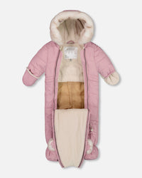 One Piece Baby Bear Face Snowsuit Orchid Designed For Car Seat - G10A602_508