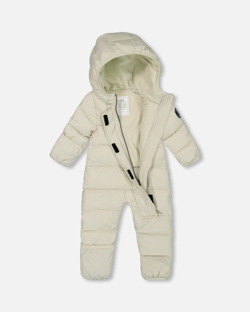 One-Piece Compressible Snowsuit White For Baby Snowsuits Deux par Deux 