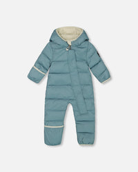 One-Piece Compressible Snowsuit Ash Blue For Baby Snowsuits Deux par Deux 