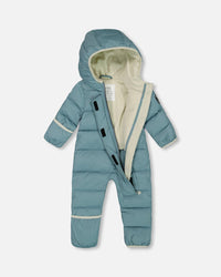 One-Piece Compressible Snowsuit Ash Blue For Baby Snowsuits Deux par Deux 