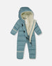 One-Piece Compressible Snowsuit Ash Blue For Baby Snowsuits Deux par Deux 