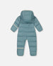 One-Piece Compressible Snowsuit Ash Blue For Baby Snowsuits Deux par Deux 