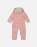 One-Piece Compressible Snowsuit Pink For Baby Snowsuits Deux par Deux 