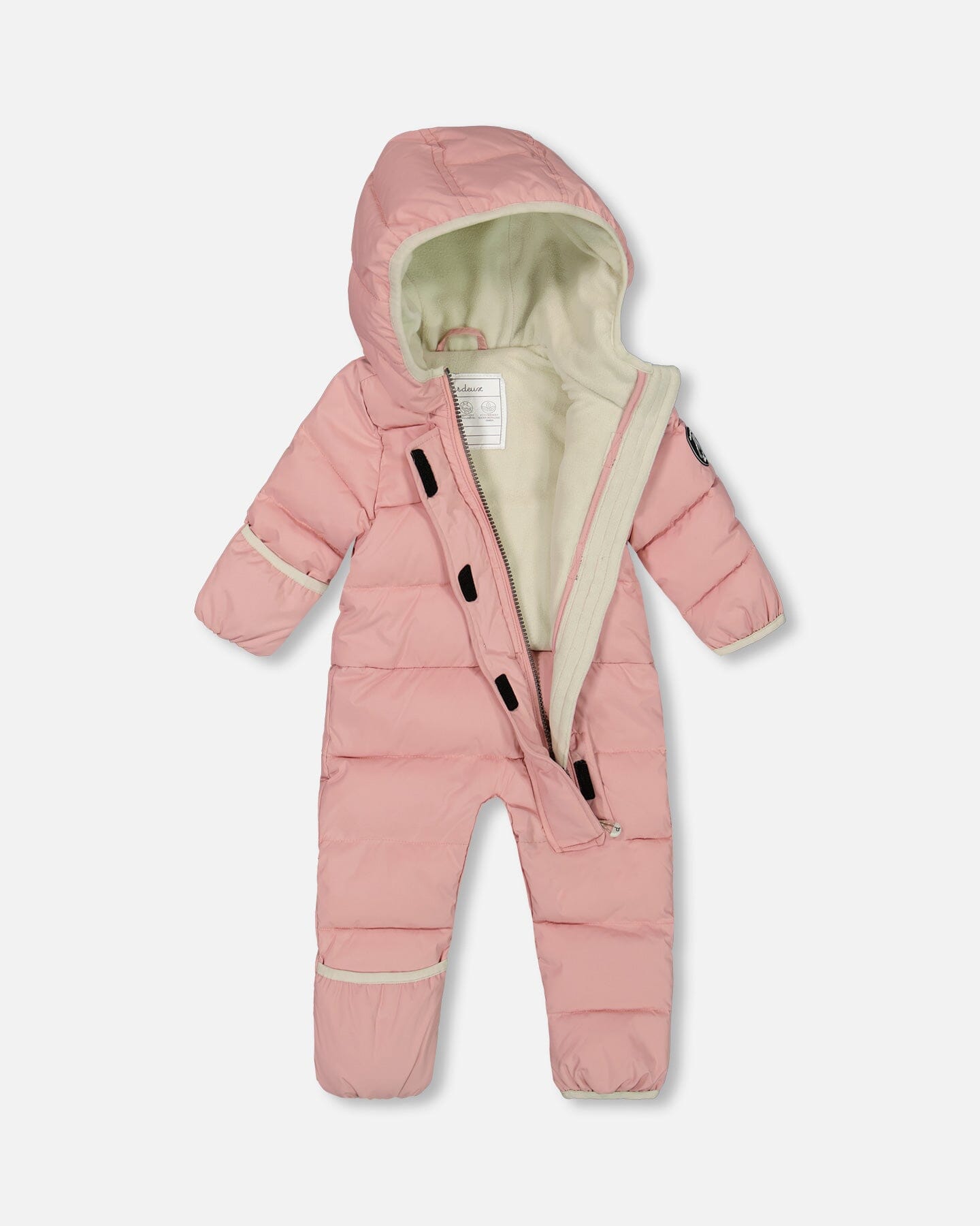 One-Piece Compressible Snowsuit Pink For Baby Snowsuits Deux par Deux 