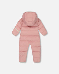 One-Piece Compressible Snowsuit Pink For Baby Snowsuits Deux par Deux 