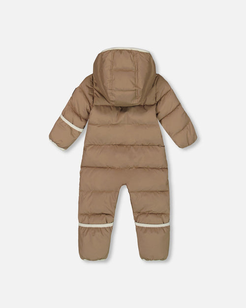 One-Piece Compressible Snowsuit Coffee For Baby Snowsuits Deux par Deux 