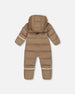 One-Piece Compressible Snowsuit Coffee For Baby Snowsuits Deux par Deux 