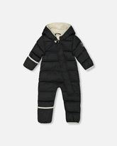 One-Piece Compressible Snowsuit Black For Baby Designed For Car Seat