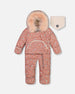 One Piece Baby Hooded Snowsuit Printed Vintage Flowers Designed For Car Seat - G10B701_005